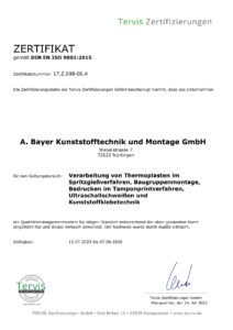 Bayer Kunststoffe ISO 9001:2015